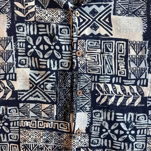 Caribbean Silk Blend Pattern Button Up | Men’s XL - Picture 4 of 8